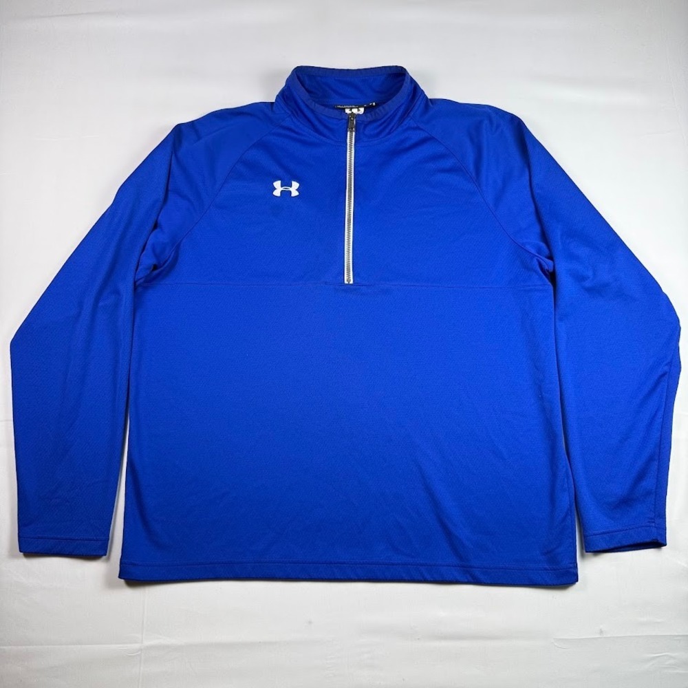 Under Armour Mens XL Royal Blue Quarter Zip Pullover Loose Fit Athletic Shirt
